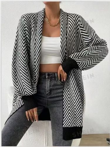 Casual Loose Wool/Knitting Striped Cardigan - Just Fashion Now - Modalova