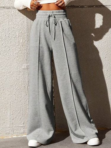 Women's H-Line Wide Leg Pants Daily Going Out Pants Sky Blue Casual Plain Spring/Fall Pants - Just Fashion Now - Modalova