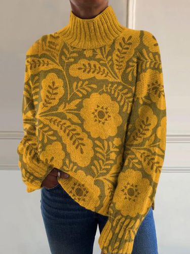 Wool/Knitting Loose Floral Casual Sweater - Just Fashion Now - Modalova