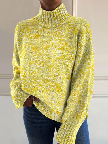 Wool/Knitting Loose Floral Casual Sweater - Just Fashion Now - Modalova