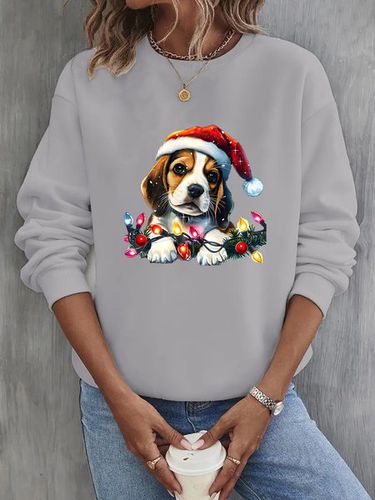 Casual Christmas Crew Neck Sweatshirt - Just Fashion Now - Modalova