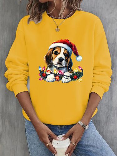 Casual Christmas Crew Neck Sweatshirt - Just Fashion Now - Modalova