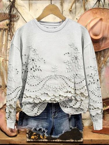 Vintage Loose 3D Printing Sweatshirt - Just Fashion Now - Modalova