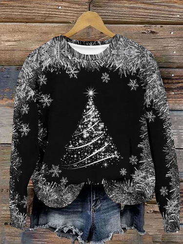 Loose Christmas Tree Casual Sweatshirt - Just Fashion Now - Modalova