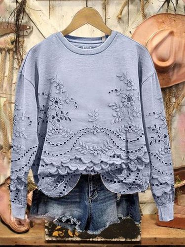 Vintage Loose 3D Printing Sweatshirt - Just Fashion Now - Modalova