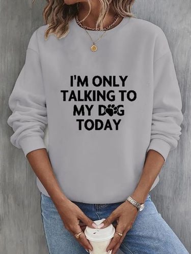 Text Letters Casual Sweatshirt - Just Fashion Now - Modalova