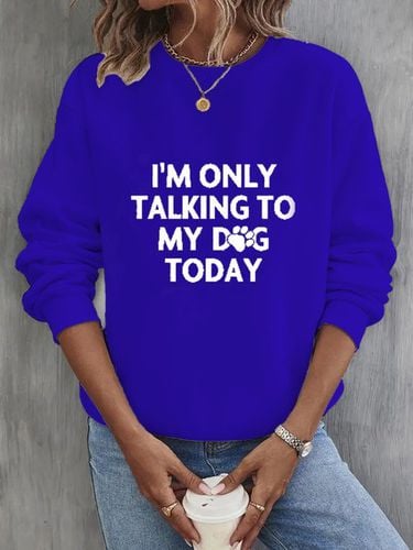 Text Letters Casual Sweatshirt - Just Fashion Now - Modalova