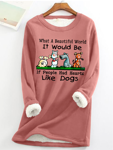 Dog Lovers Casual Fluff Fleece Fabric Sweatshirt - Just Fashion Now - Modalova