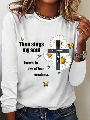 Then sings my soul Long Sleeve Crew Neck T-shirt - Just Fashion Now - Modalova