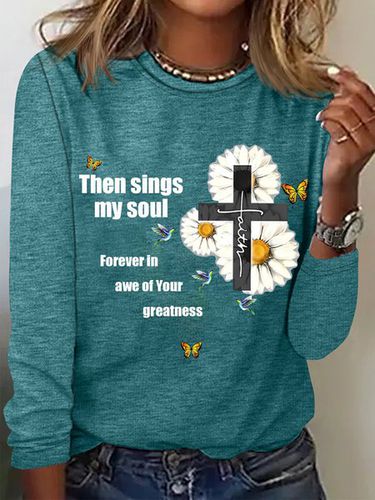 Then sings my soul Long Sleeve Crew Neck T-shirt - Just Fashion Now - Modalova