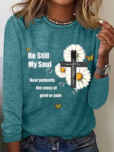 Be Still, My Soul Long Sleeve Crew Neck T-shirt - Just Fashion Now - Modalova