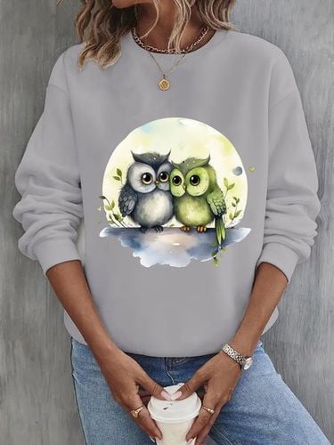 Bird Crew Neck Casual Sweatshirt - Just Fashion Now - Modalova