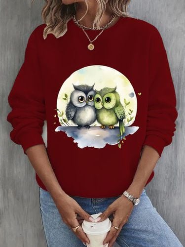 Bird Crew Neck Casual Sweatshirt - Just Fashion Now - Modalova