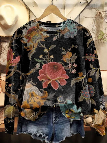 Women's Floral Spring Crew Neck Sweatshirt - Just Fashion Now - Modalova