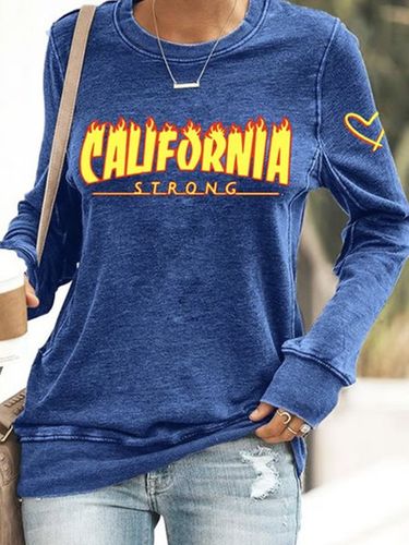 California printed round neck sweatshirt - Just Fashion Now - Modalova