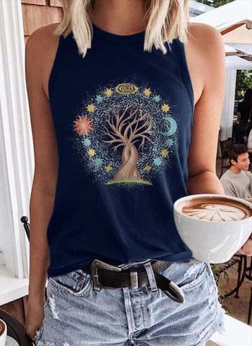 Tree Sun And Moon With Stars Graphic Tank Top - Modetalente - Modalova