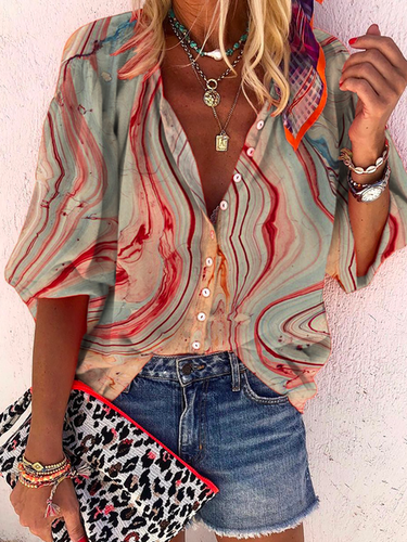 Printed Casual Blouse - Modetalente - Modalova