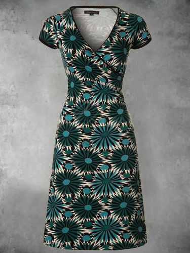 Vintage V Neck Knitting Dress - Modetalente - Modalova