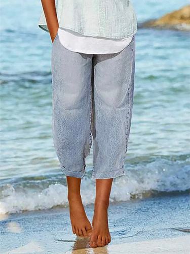 Denim Solid Casual Jeans - Modetalente - Modalova