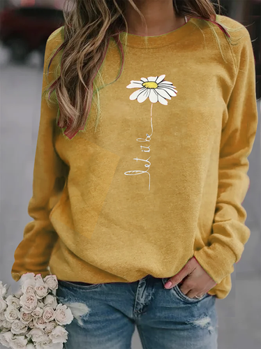 Round Neck Printed Regular Fit Sweatershirt - Modetalente - Modalova