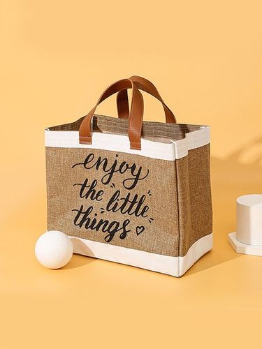 Resort Style Letter Print Large Capacity Straw Bag Tote Bag Shoulder Bag - Just Fashion Now UK - Modalova