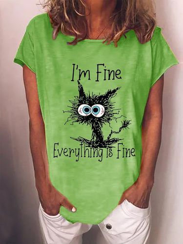 Women I'm Fine It's Fine Everything Is Fine Casual T-Shirt - Just Fashion Now - Modalova