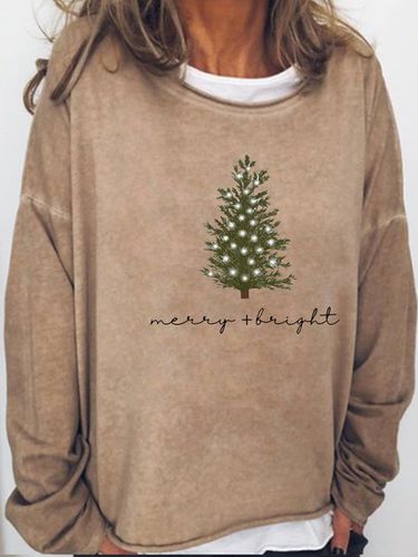 Womens Christmas Merry and Bright Casual Sweatshirt - Just Fashion Now - Modalova