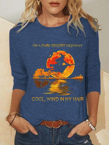 Women On A Dark Desert Highway Cool Wind In My Hair Halloween Text Letters Top - Just Fashion Now - Modalova