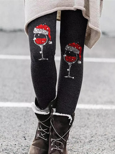 Christmas Casual Long Leggings - Just Fashion Now - Modalova