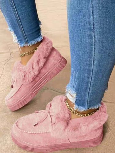 Fleece Warm Round Toe Platform Snow Boots Footwear - Just Fashion Now - Modalova