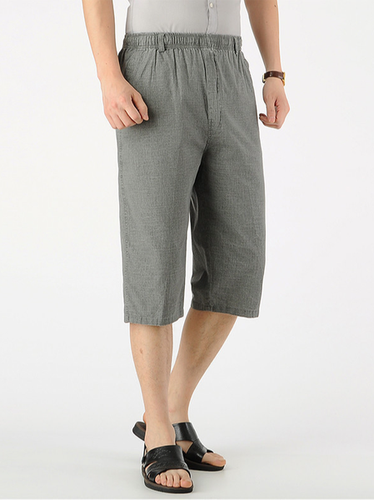 Men's Cotton Linen Style High Waist Straight Casual Pants - Zolucky - Modalova