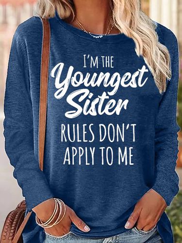 Womens Funny Sister Gift Youngest Sister Casual Top - Just Fashion Now - Modalova