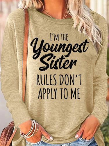 Womens Funny Sister Gift Youngest Sister Casual Top - Just Fashion Now - Modalova