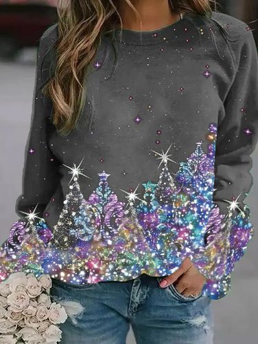 Christmas Holiday Regular Fit Crew Neck Casual Sweatshirt - Just Fashion Now - Modalova
