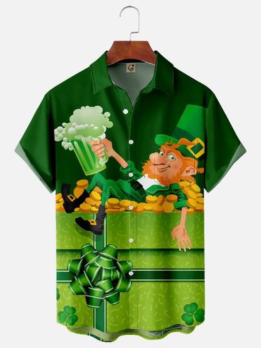 St. Patrick's Day Chest Pocket Short Sleeve Shirt - Modetalente - Modalova