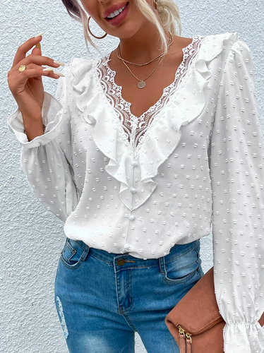 Party Lace Loose Blouse - Modetalente - Modalova