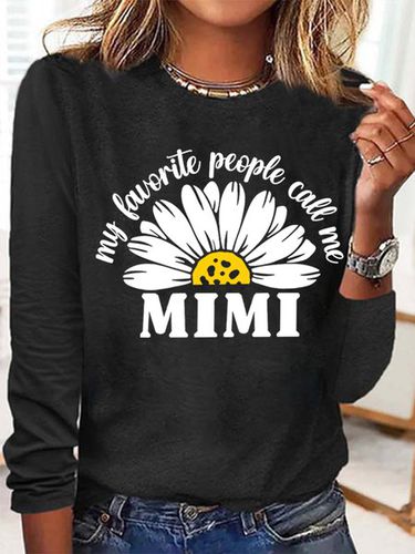 My Favorite People Call Me Mimi With Daisy Women's Long Sleeve T-Shirt - Modetalente - Modalova