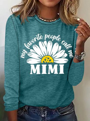 My Favorite People Call Me Mimi With Daisy Women's Long Sleeve T-Shirt - Modetalente - Modalova