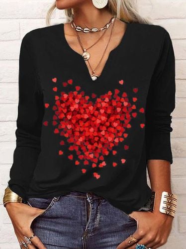 Casual Loose Heart/Cordate T-Shirt - Modetalente - Modalova