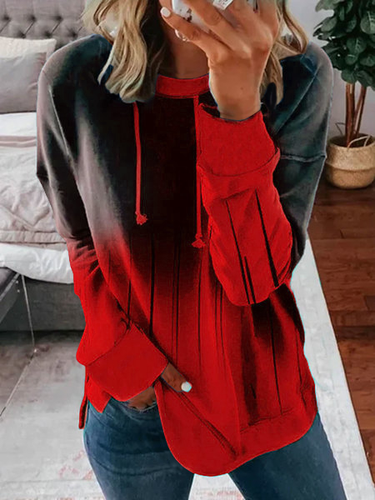 Round Neck Loosen Ombre Sweatshirt - Modetalente - Modalova