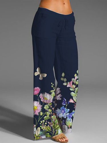 Loose Floral Casual Drawstring Pants - Just Fashion Now - Modalova