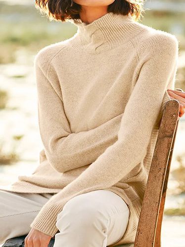 Long Sleeve Turtleneck Knitted Basic Sweater - Modetalente - Modalova