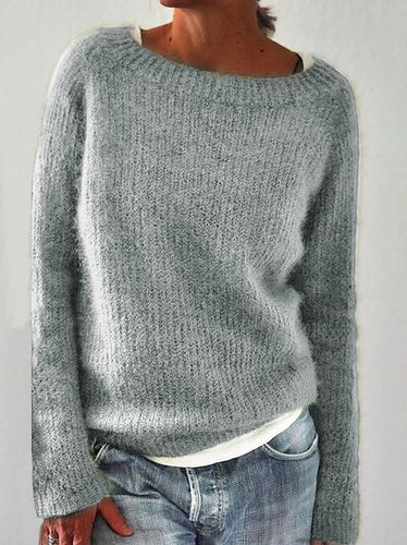 Solid Knitted Sweaters Pullovers Jumpers - Modetalente - Modalova