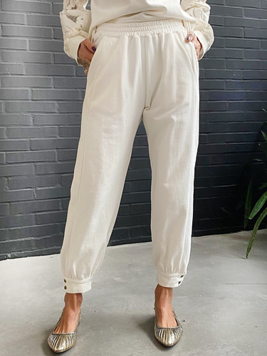 Cotton And Linen Linen Buttoned Pants - Just Fashion Now UK - Modalova