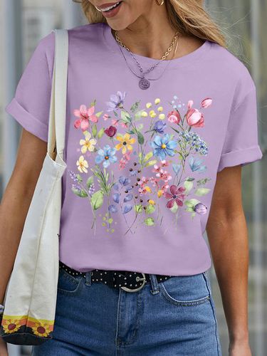 Women's wildflowers Cotton Casual T-Shirt - Just Fashion Now - Modalova