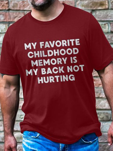 Men's Cotton My Favorite Childhood Memory Is My Back Not Hurting Casual T-Shirt - Modetalente - Modalova