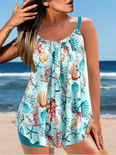Vacation Scoop Neck Sea Tankini - Just Fashion Now UK - Modalova