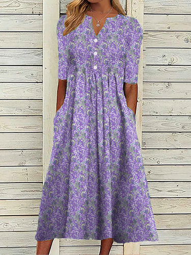 Casual Floral Dress - Just Fashion Now - Modalova