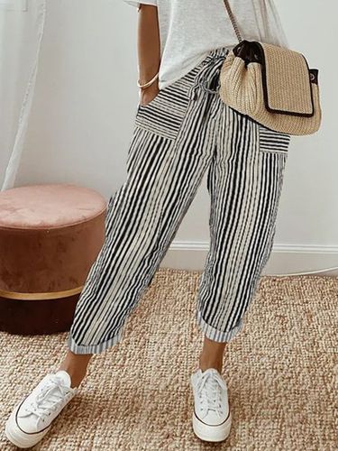 Abstract Stripes Loose Casual Pants - Just Fashion Now - Modalova