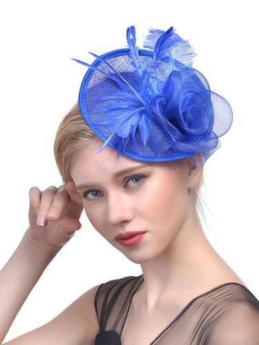 Flower Imitation Feather Mesh Party Hat Hair Clips - Just Fashion Now UK - Modalova